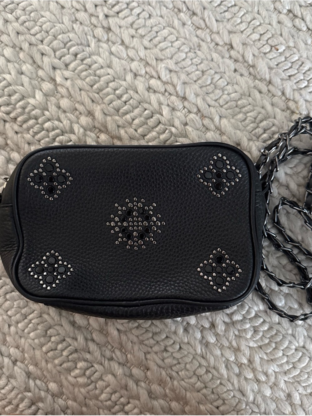 Rebecca Minkoff Black Leather Studded Crossbody